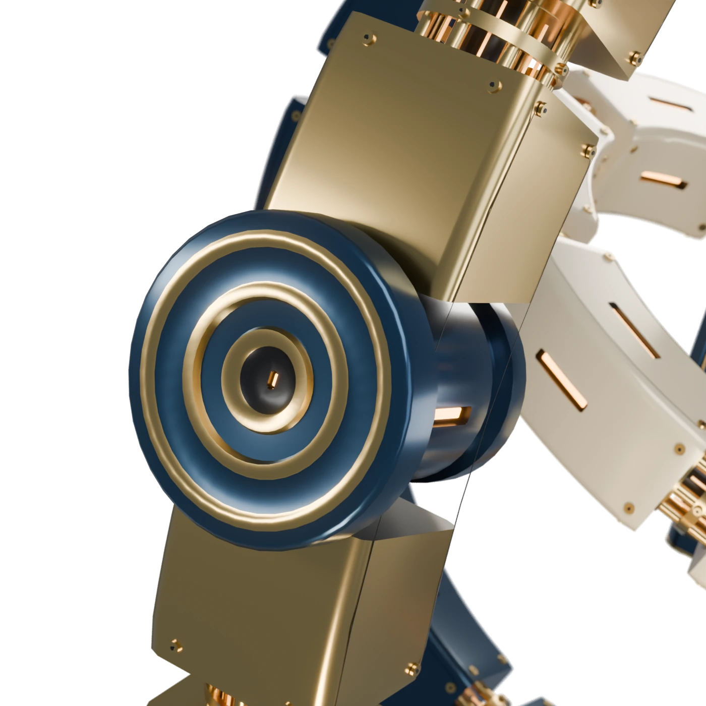 Concentric gold bearing and navy gyroscope housing